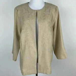 Alfred Dunner blazer 14 cream floral with pockets